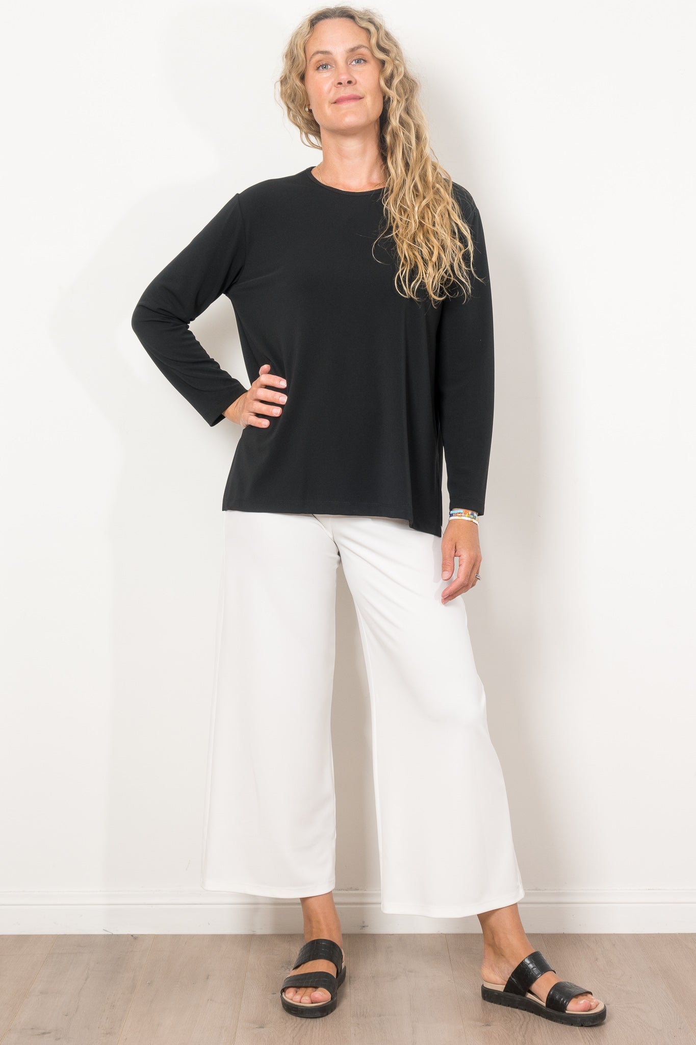 Mela Purdie Crop Palazzo Pant Powder Knit