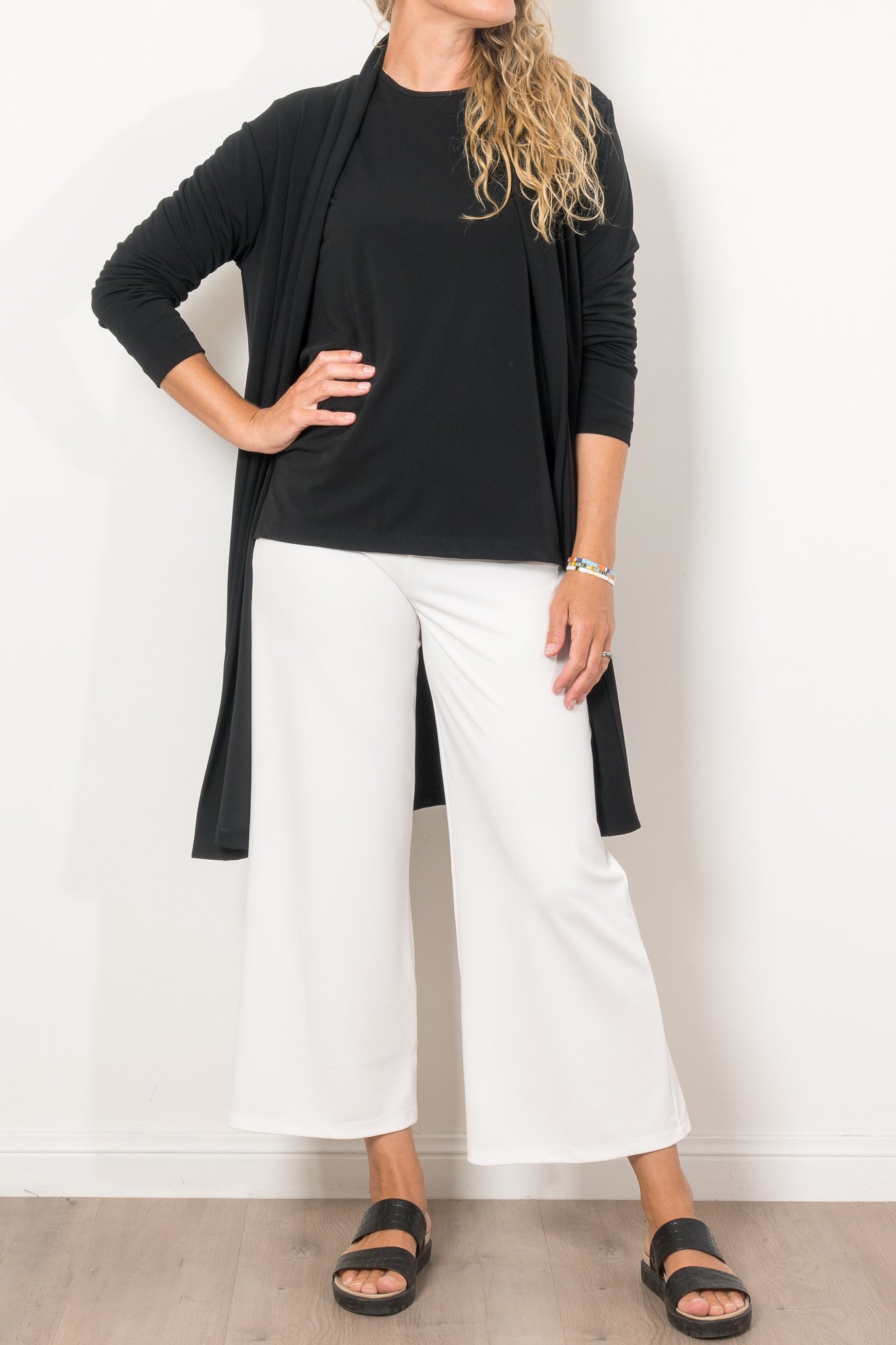 Mela Purdie Crop Palazzo Pant Powder Knit