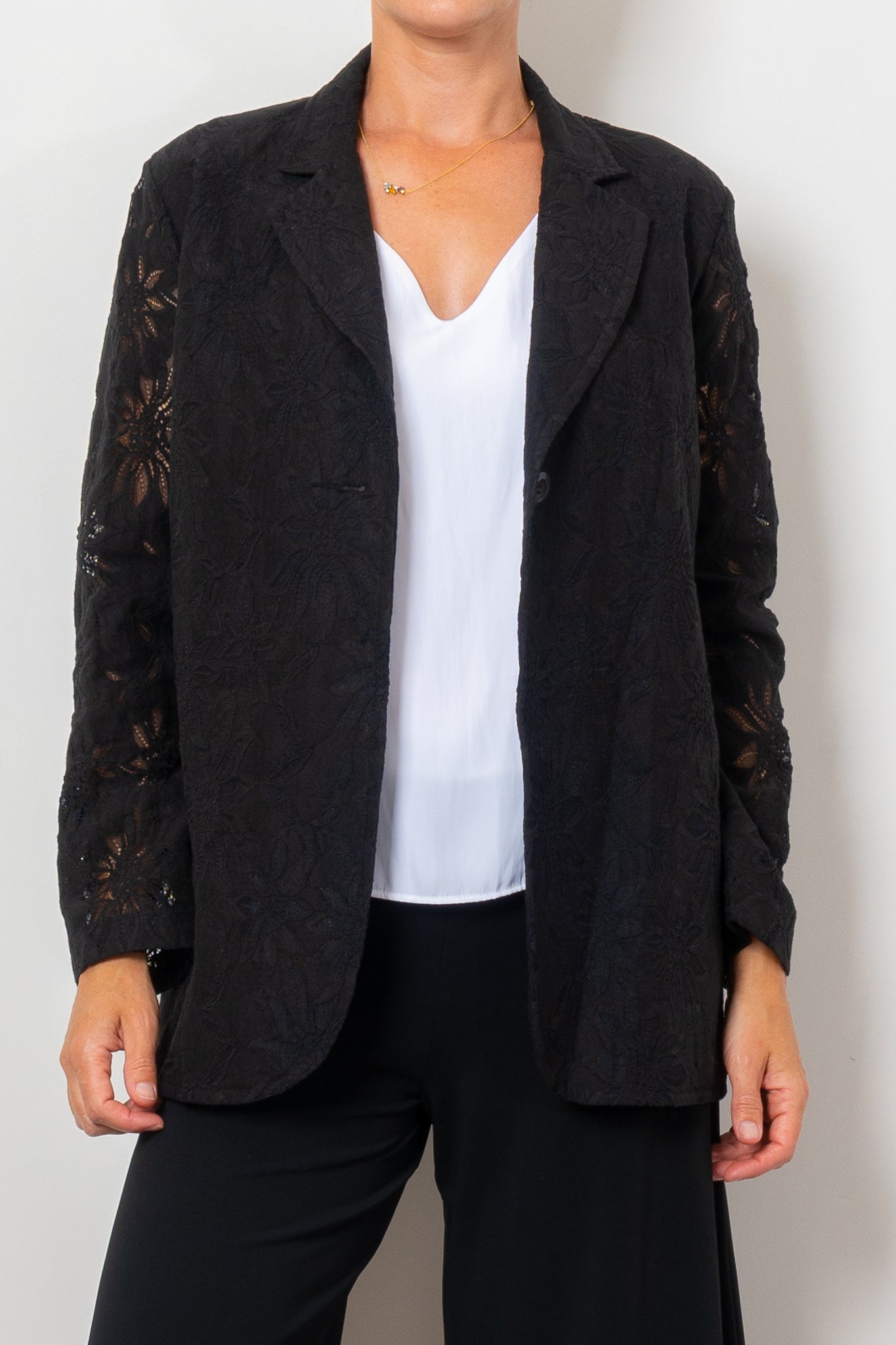 Mela Purdie Button Blazer Flora Lace