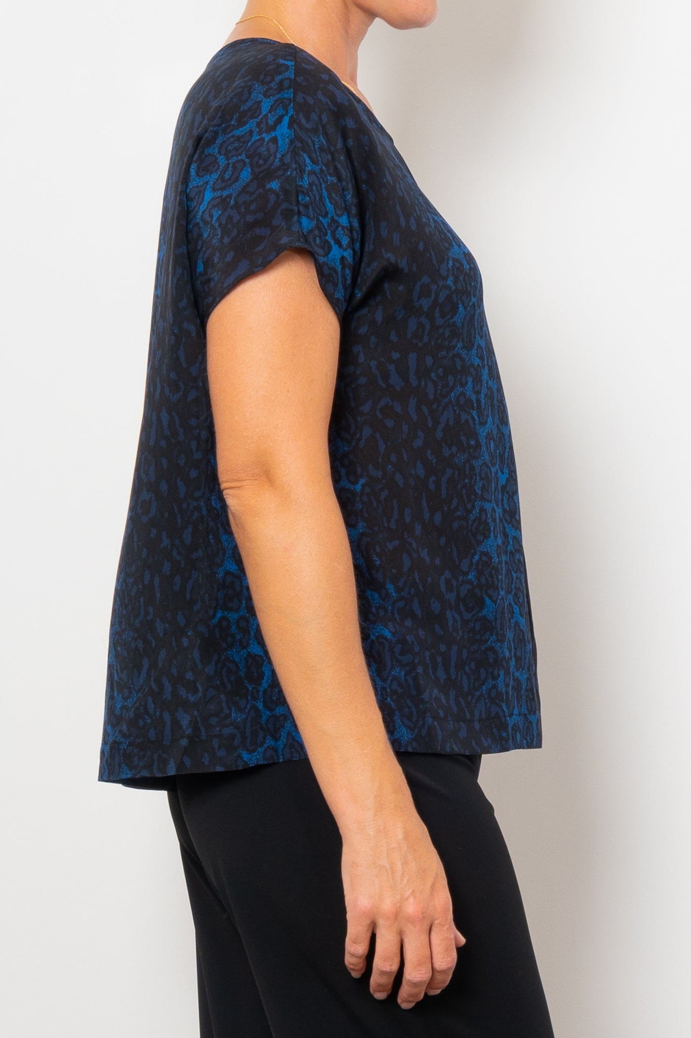 Mela Purdie Cap Shell Sapphire Leopard Silk Print