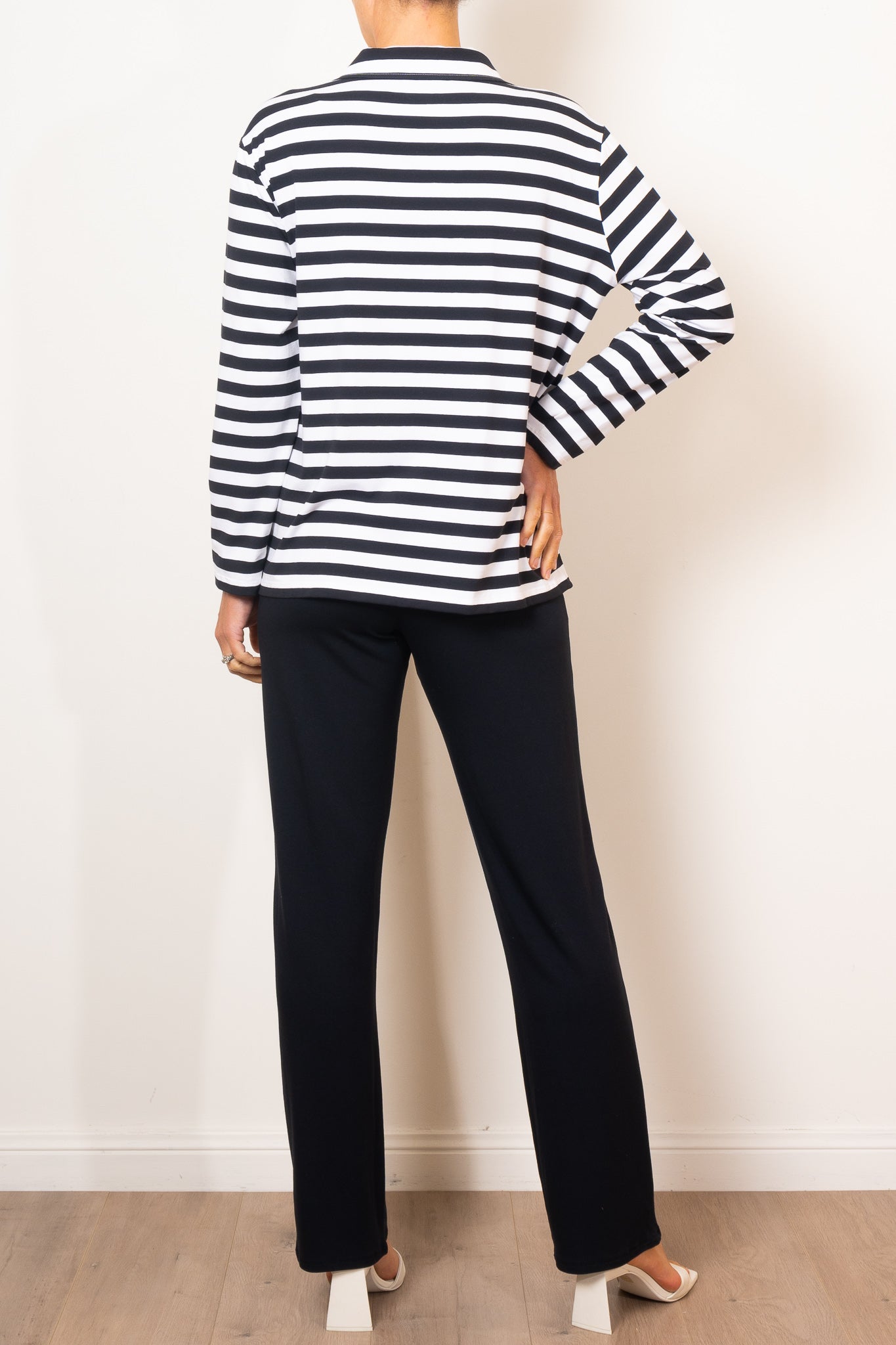 Mela Purdie Half Zip Sweater Bevel Stripe Knit