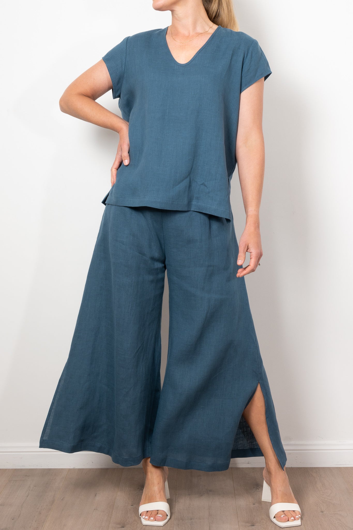 Mela Purdie Crop Swish Pant Pure Linen