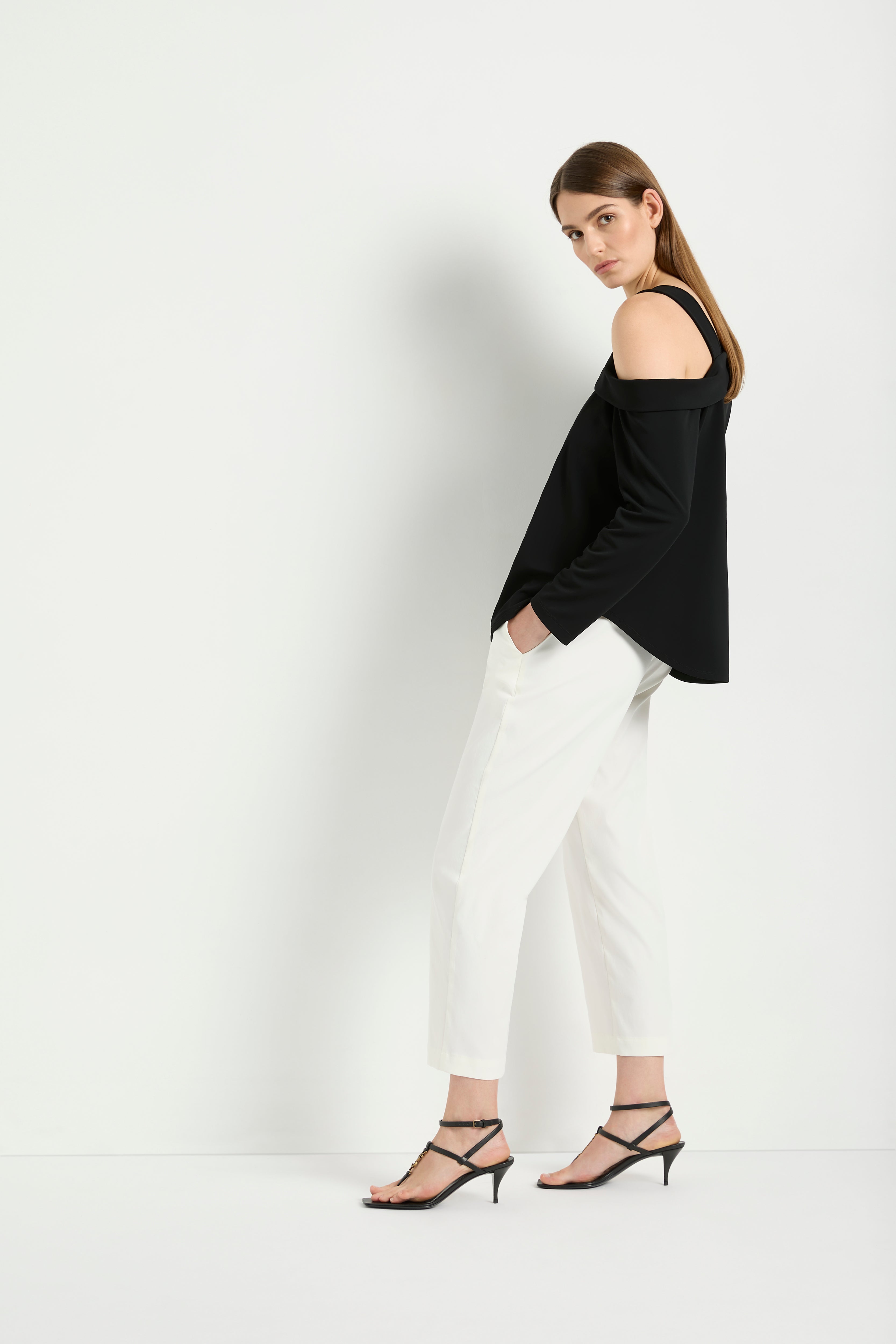 Mela Purdie Drop Shoulder Top Powder Knit